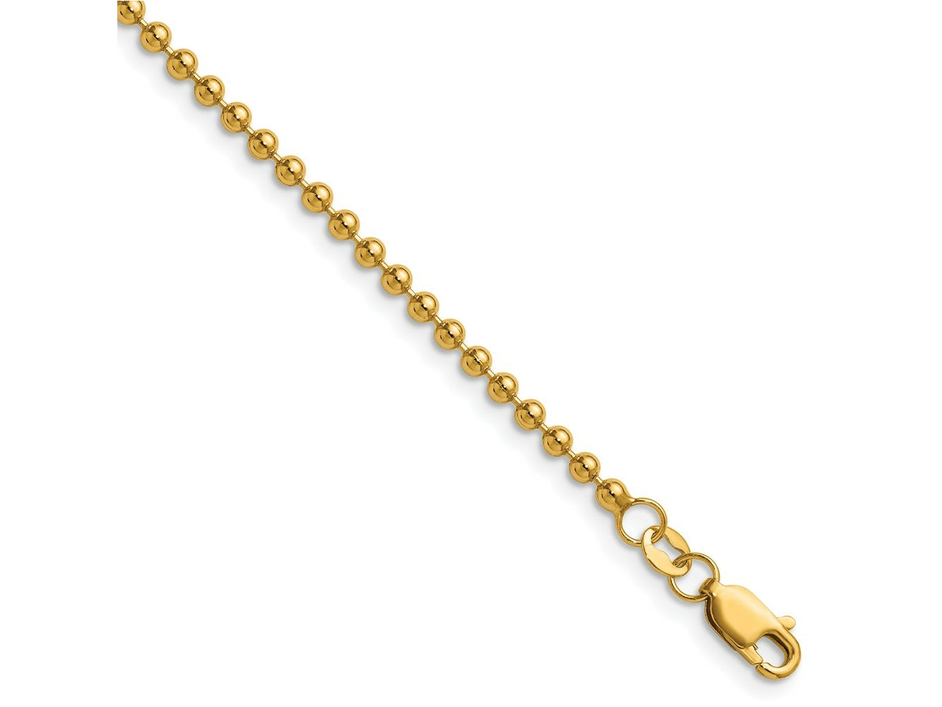 FJC Finejewelers 14 kt Yellow Gold 1/20 Filled Ball with Lobster Clasp Chain 18 Inches x 2.5 mm