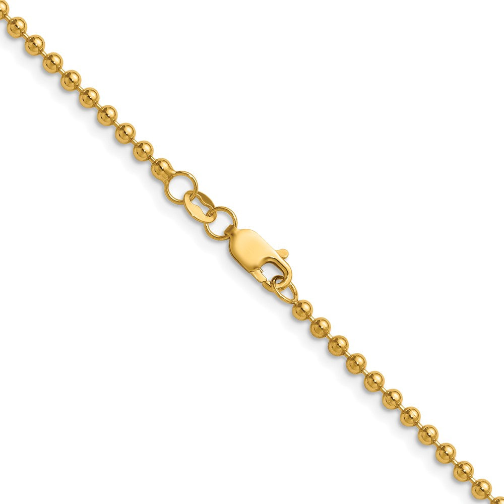 FJC Finejewelers 14 kt Yellow Gold 1/20 Filled Ball with Lobster Clasp Chain 20 Inches x 2.5 mm