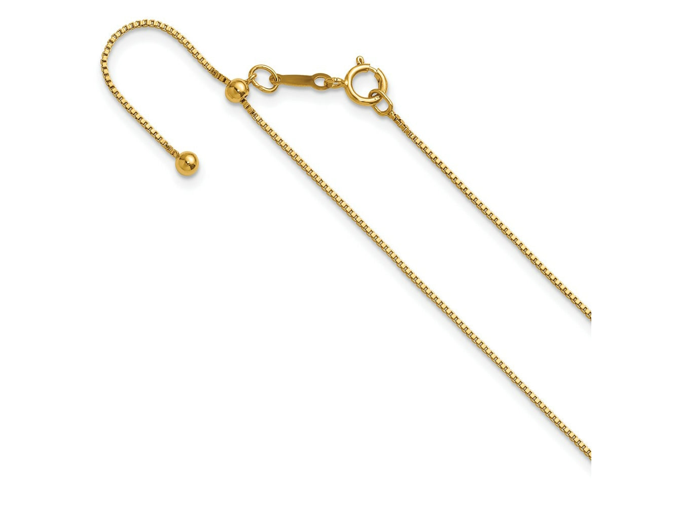 FJC Finejewelers 14 kt Yellow Gold Filled 1/20 Filled Adjustable Box Chain 22 Inches x 0.8 mm
