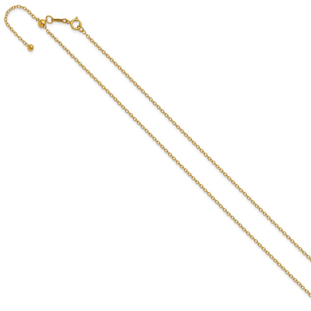 FJC Finejewelers 14 kt Yellow Gold Filled 1/20 Filled Adjustable Cable Chain 22 Inches x 1.7 mm