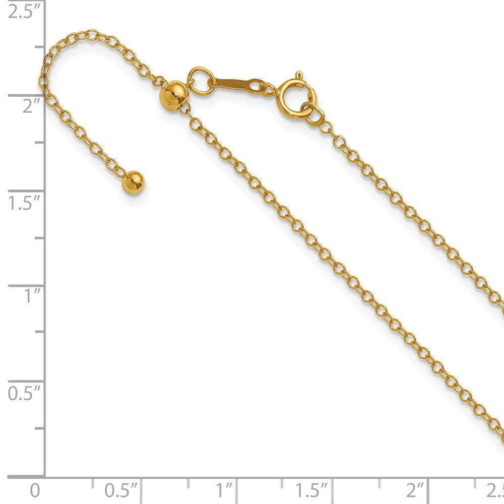 FJC Finejewelers 14 kt Yellow Gold Filled 1/20 Filled Adjustable Cable Chain 22 Inches x 1.7 mm