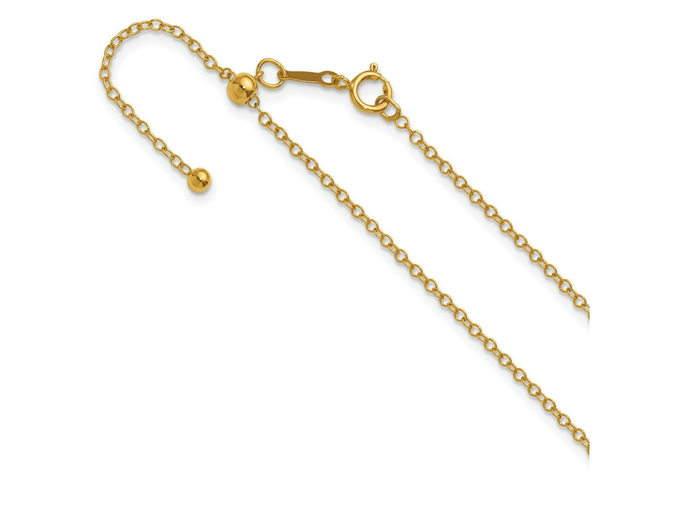 FJC Finejewelers 14 kt Yellow Gold Filled 1/20 Filled Adjustable Cable Chain 22 Inches x 1.7 mm