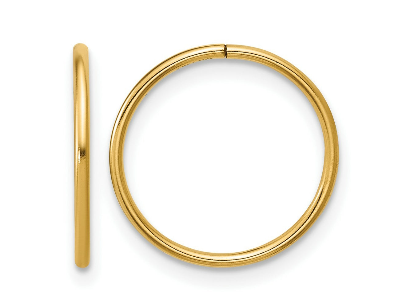 FJC Finejewelers 14 kt Yellow Gold 1/20 Filled Sleeper Hoop Earrings 1 x 15 mm