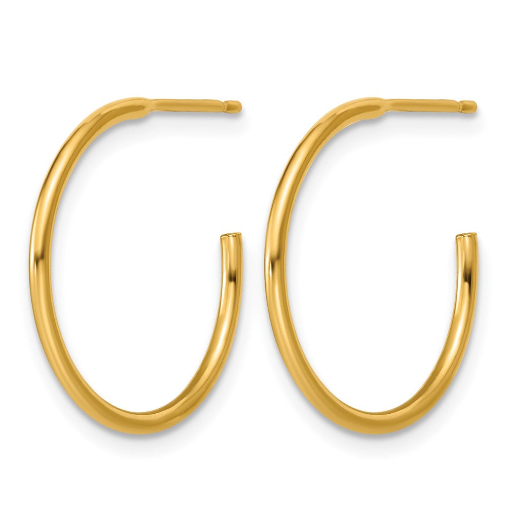 FJC Finejewelers 14 kt Yellow Gold 1/20 Filled Post Hoop Earrings 1.3 x 20 mm