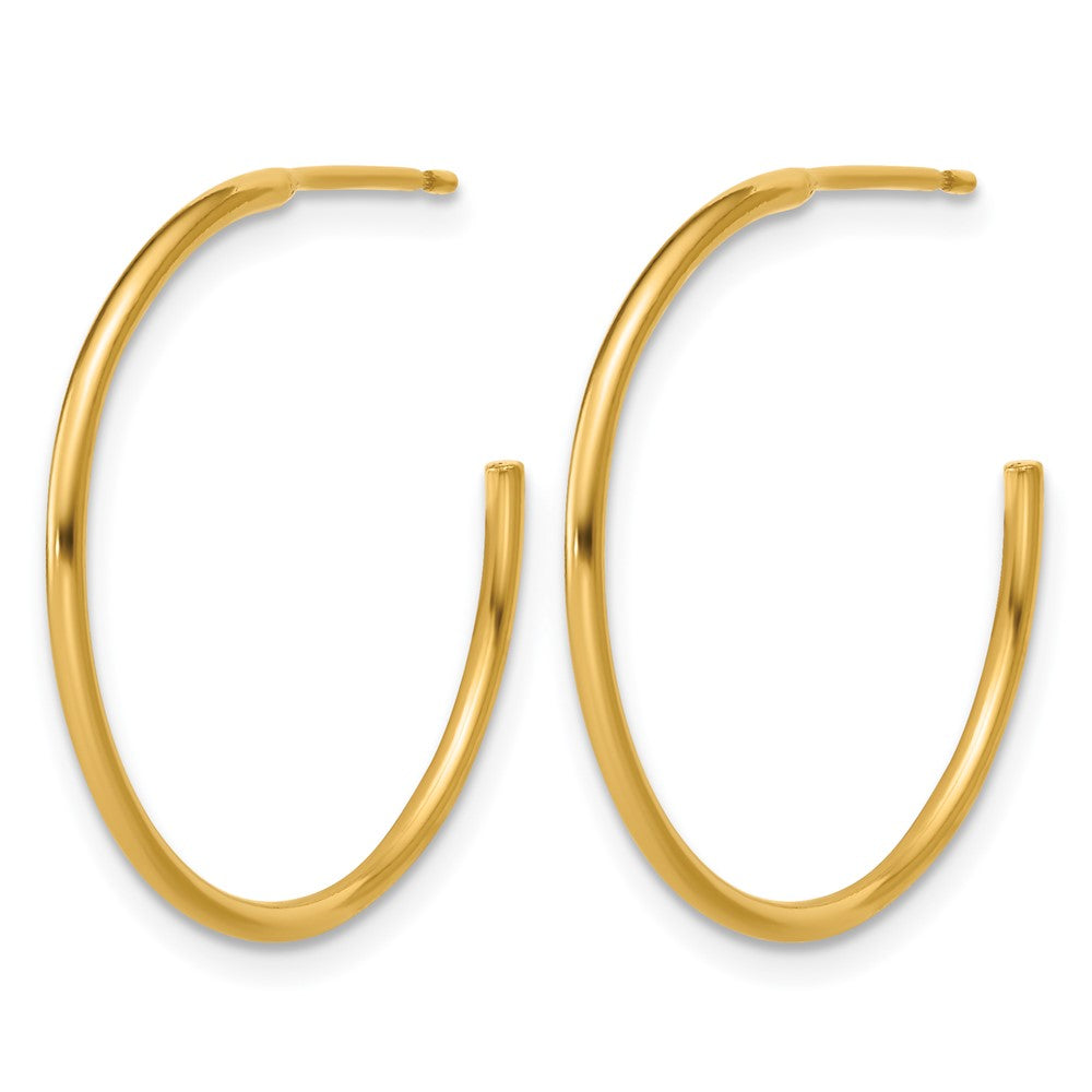 FJC Finejewelers 14 kt Yellow Gold 1/20 Filled Post Hoop Earrings 1.3 x 25 mm