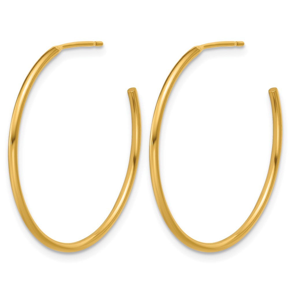 FJC Finejewelers 14 kt Yellow Gold 1/20 Filled Post Hoop Earrings 1.3 x 30 mm