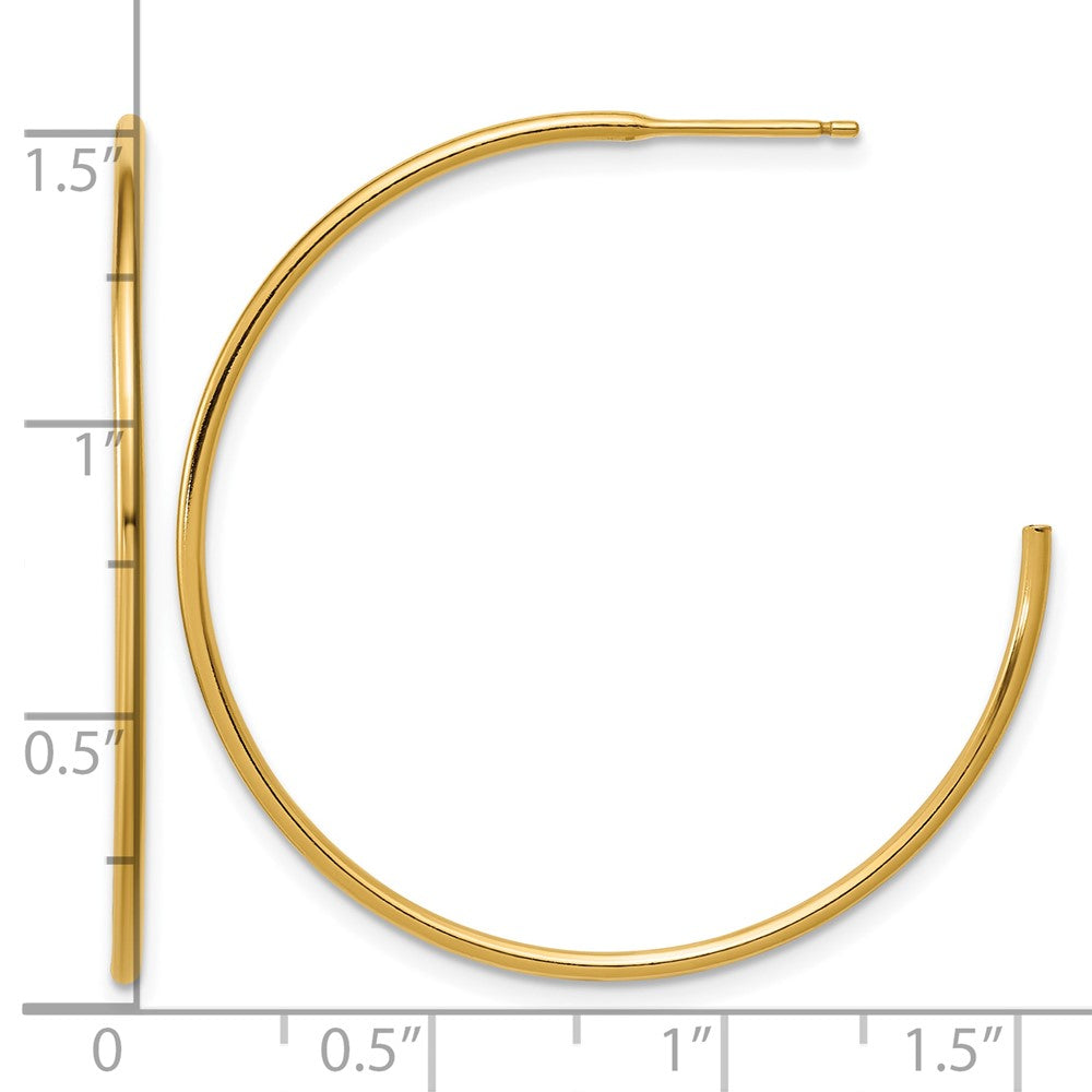 FJC Finejewelers 14 kt Yellow Gold 1/20 Filled Post Hoop Earrings 1.3 x 38 mm