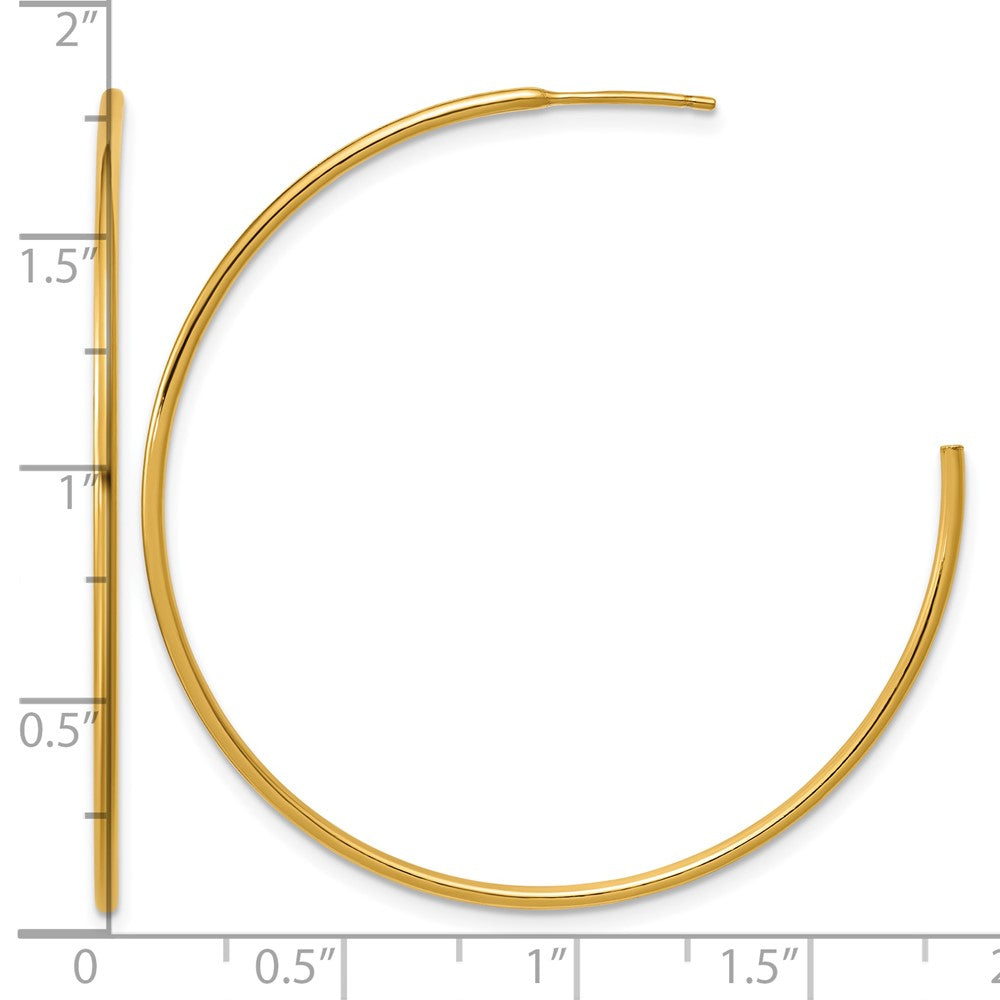 FJC Finejewelers 14 kt Yellow Gold 1/20 Filled Post Hoop Earrings 1.30 x 45 mm