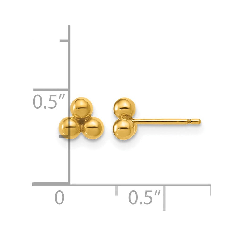 FJC Finejewelers 14 kt Yellow Gold 1/20 Filled 3 Ball Post Earrings 6 x 6 mm