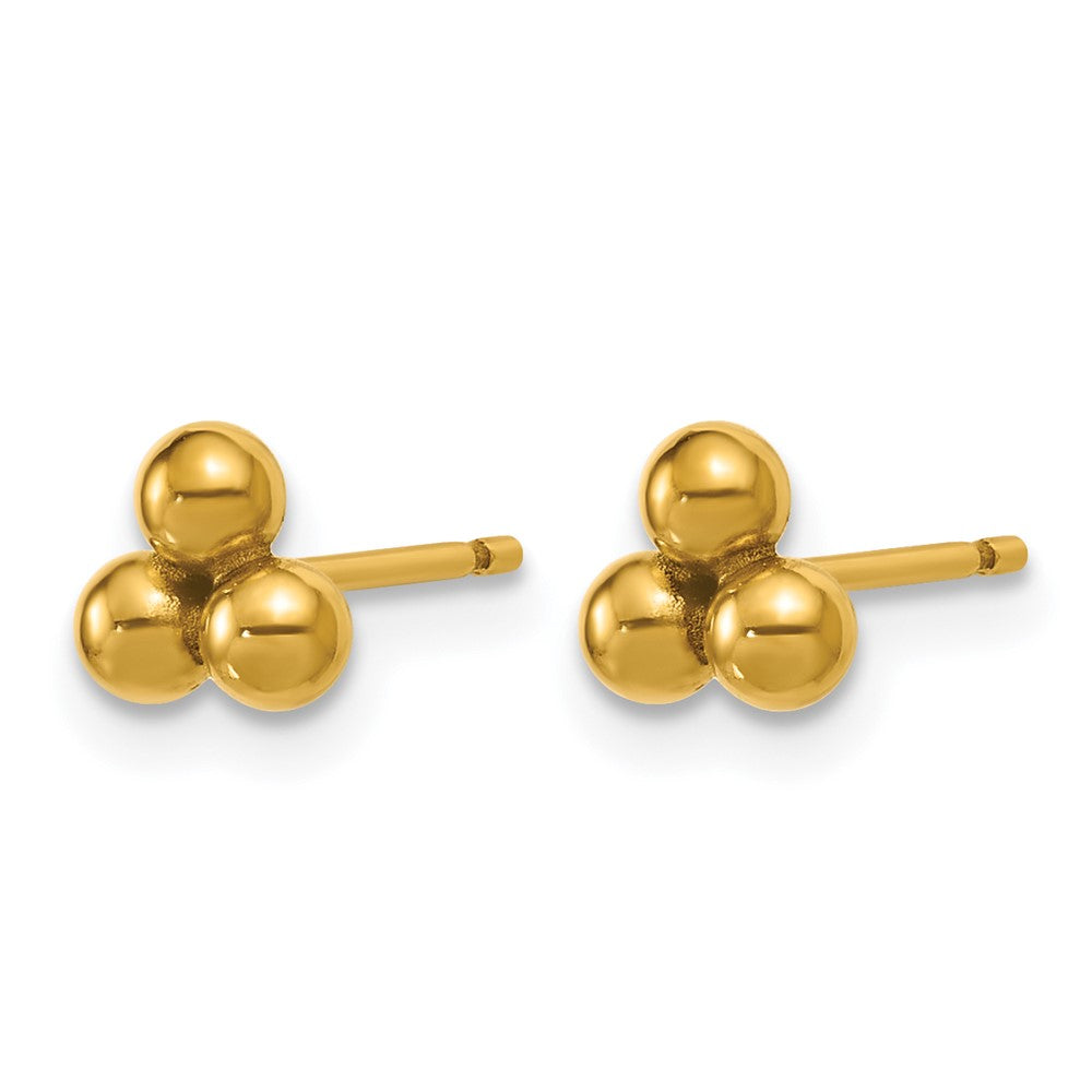FJC Finejewelers 14 kt Yellow Gold 1/20 Filled 3 Ball Post Earrings 6 x 6 mm