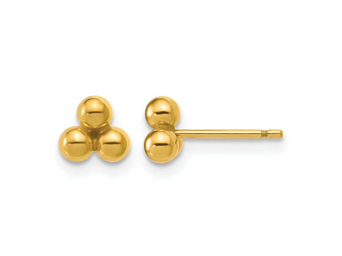 FJC Finejewelers 14 kt Yellow Gold 1/20 Filled 3 Ball Post Earrings 6 x 6 mm