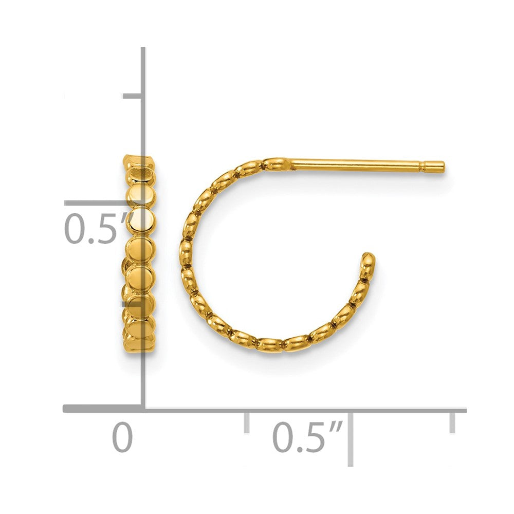 FJC Finejewelers 14 kt Yellow Gold Filled 1/20 Filled 1.0 x 12mm Beaded Post Hoop Earrings 9 x 9