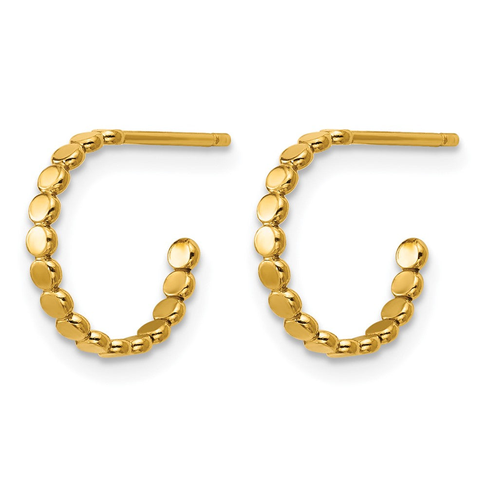 FJC Finejewelers 14 kt Yellow Gold Filled 1/20 Filled 1.0 x 12mm Beaded Post Hoop Earrings 9 x 9