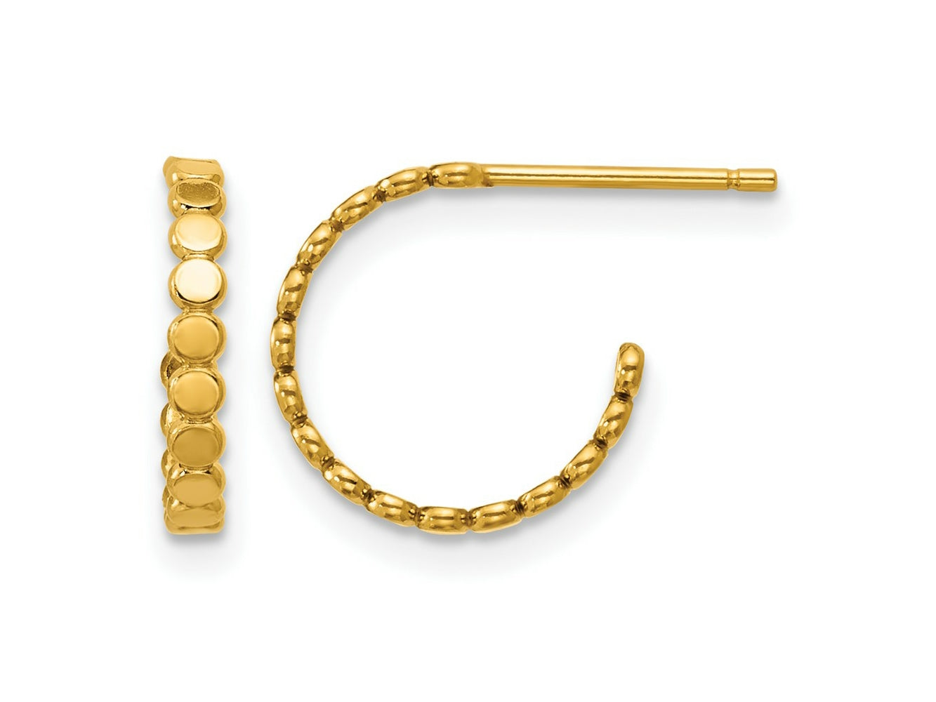 FJC Finejewelers 14 kt Yellow Gold Filled 1/20 Filled 1.0 x 12mm Beaded Post Hoop Earrings 9 x 9