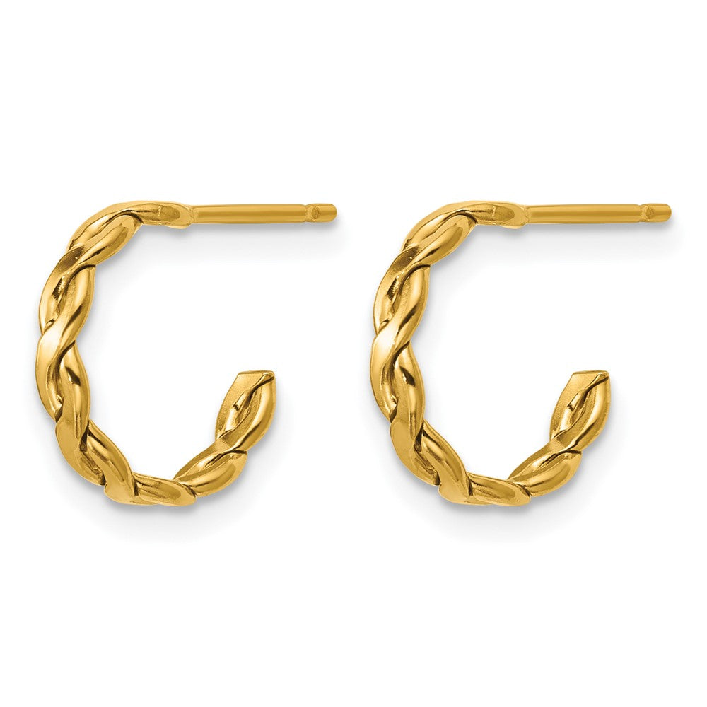 FJC Finejewelers 14 kt Yellow Gold Filled 1/20 Filled 2.50 x 12mm Braided Post Hoop Earrings 9 mm x 9 mm