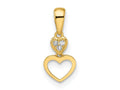 FJC Finejewelers 14 kt Yellow Gold Madi K CZ Hearts Dangle Charm 6 mm