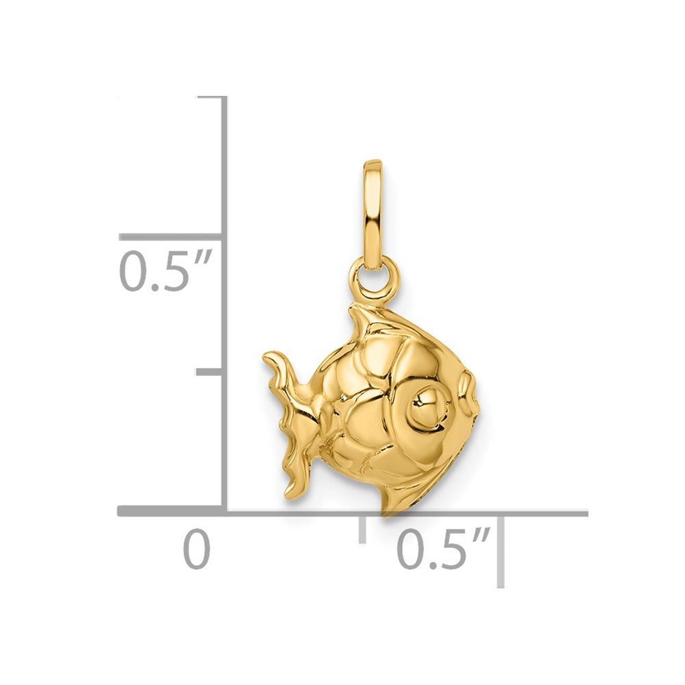 FJC Finejewelers 14 kt Yellow Gold Madi K Polished 3-D Fish Charm 11 mm