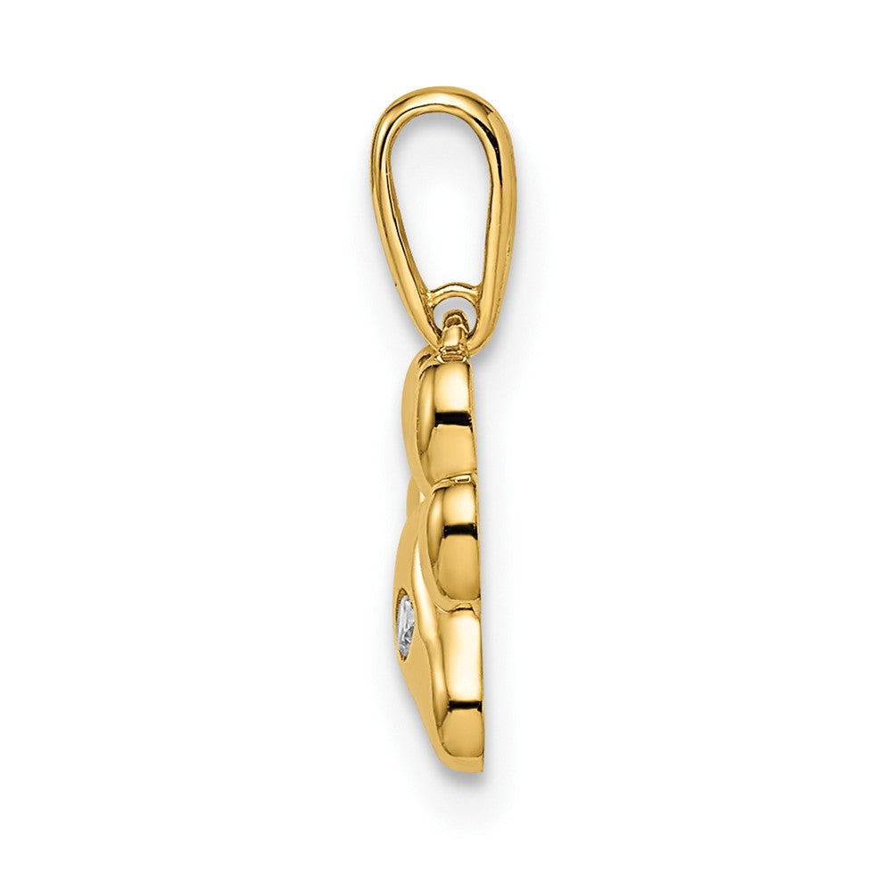 FJC Finejewelers 14 kt Yellow Gold Madi K CZ Paw Print Charm 8 mm