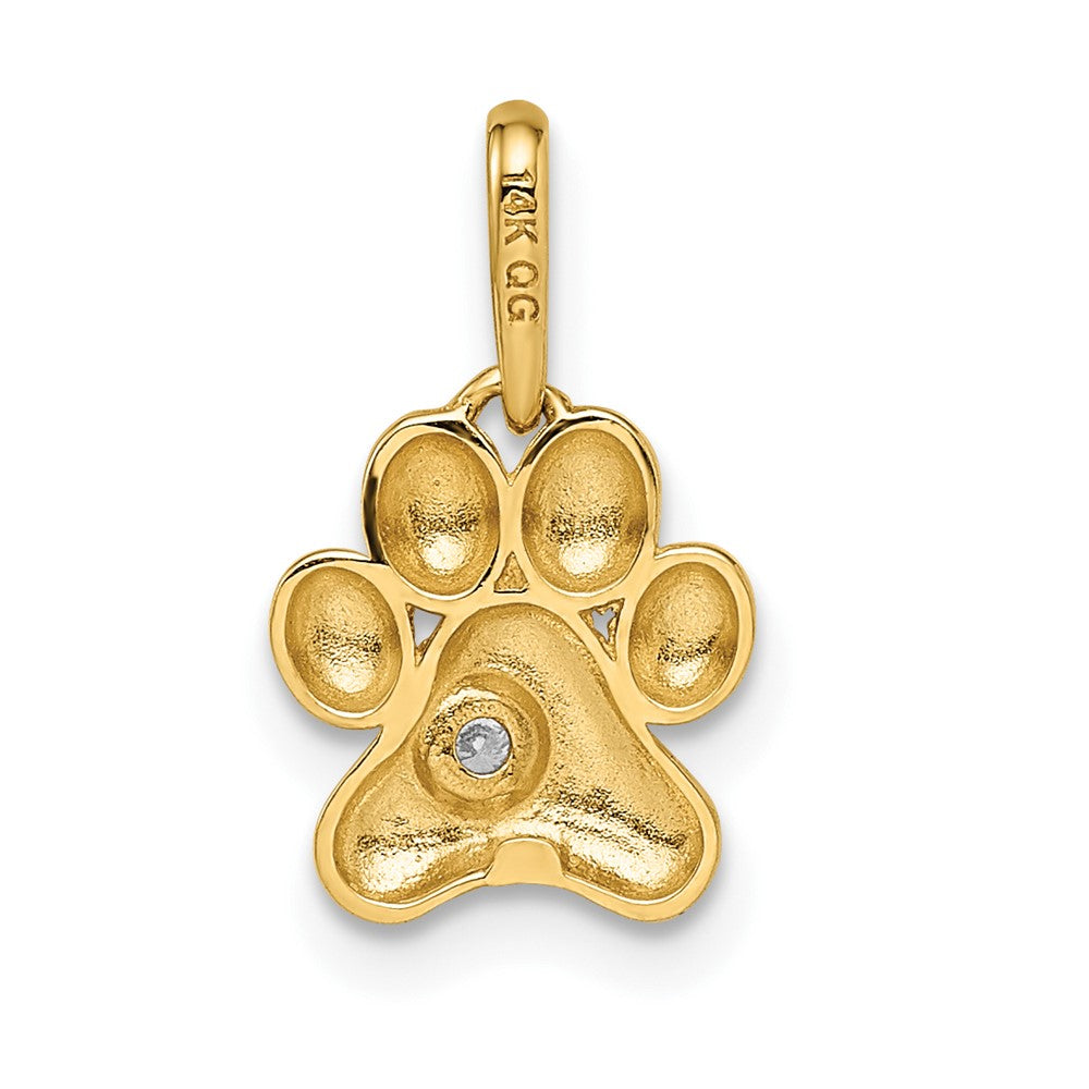 FJC Finejewelers 14 kt Yellow Gold Madi K CZ Paw Print Charm 8 mm