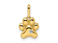 FJC Finejewelers 14 kt Yellow Gold Madi K CZ Paw Print Charm 8 mm