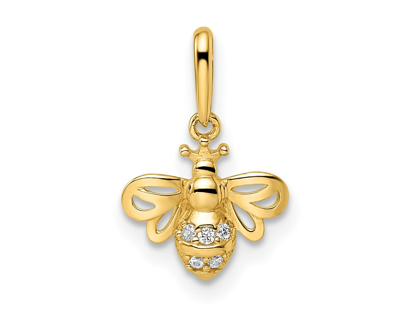 FJC Finejewelers 14 kt Yellow Gold Madi K CZ Bumble Bee Charm 9 mm