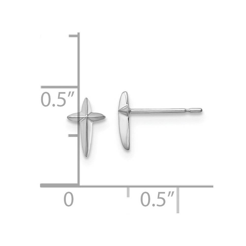 FJC Finejewelers 14 kt White Gold Cross Post Earrings 7.6 mm x 5 mm