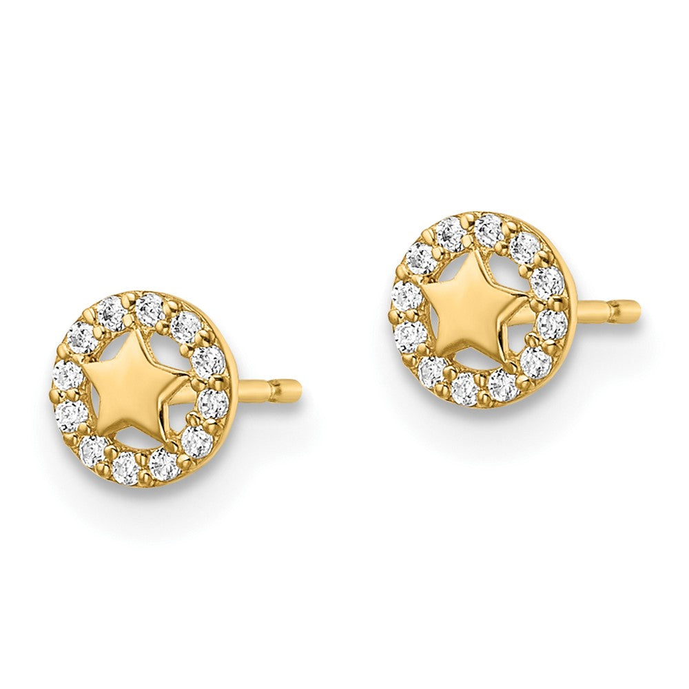 FJC Finejewelers 14 kt Yellow Gold Button Madi K CZ Star Post Earrings 5 mm x 5 mm