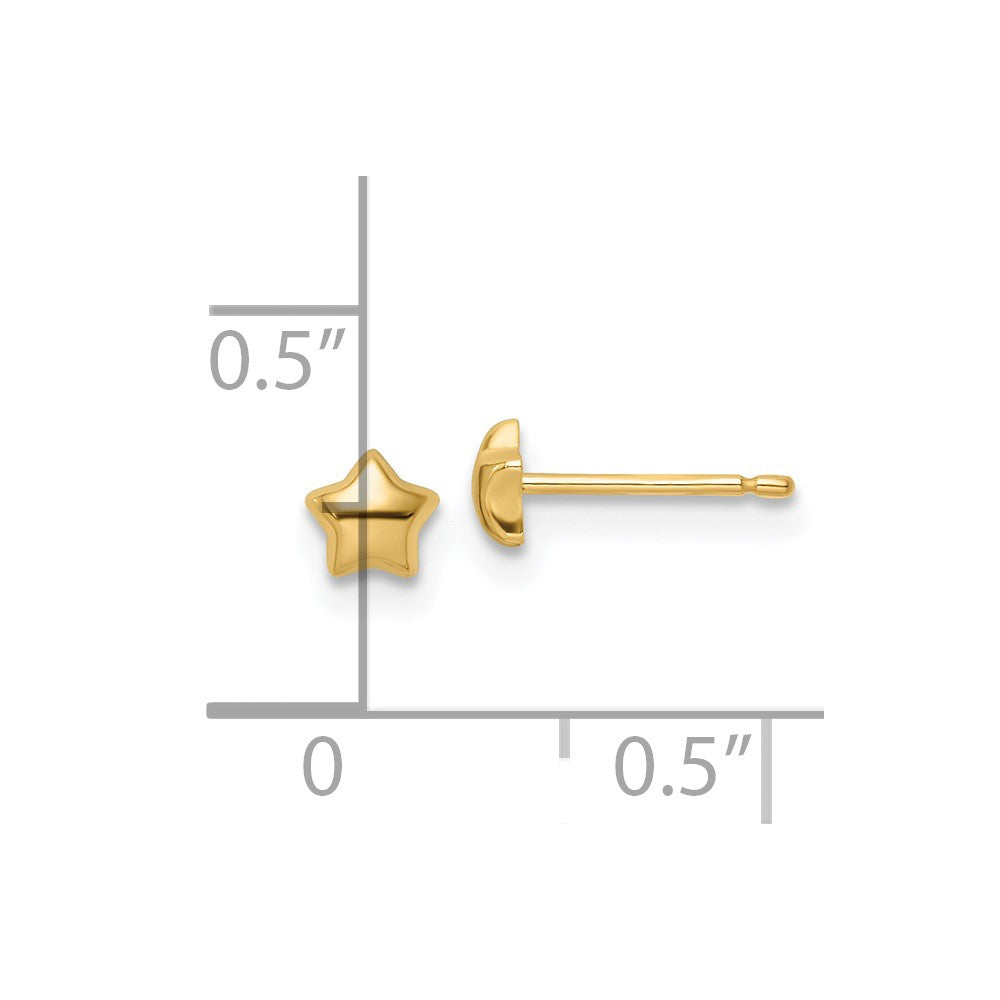 FJC Finejewelers 14 kt Yellow Gold Button Madi K Polished Star Post Earrings 4 mm x 4 mm