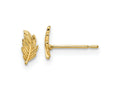 FJC Finejewelers 14 kt Yellow Gold Button Madi K Leaf Post Earrings 6 mm x 3 mm
