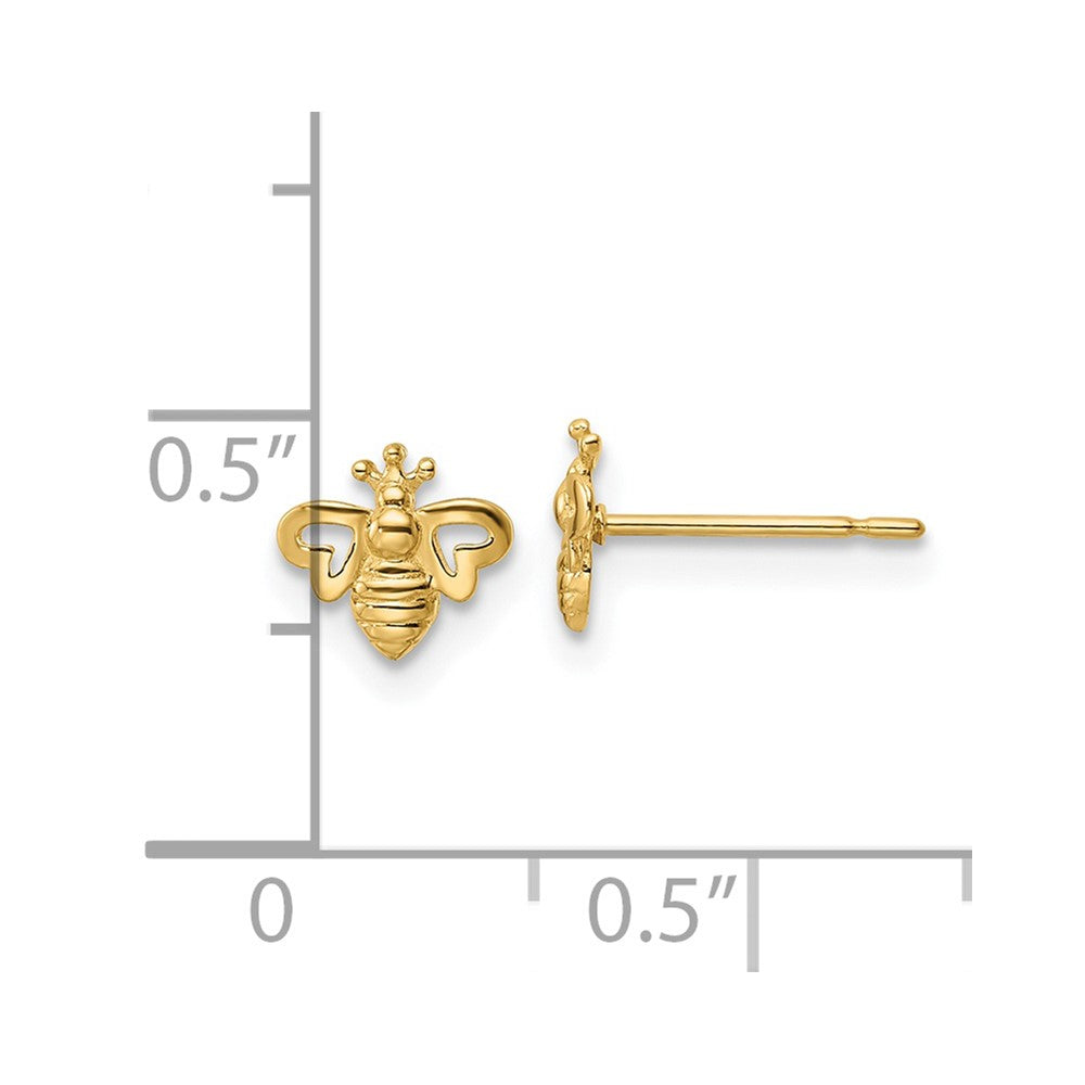FJC Finejewelers 14 kt Yellow Gold Button Madi K Bumble Bee Post Earrings 6 mm x 6 mm