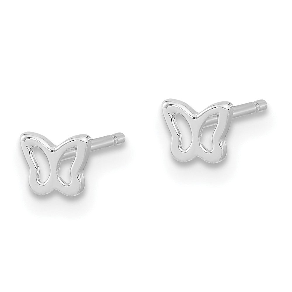 FJC Finejewelers 14 kt White Gold Button Madi K Butterfly Post Earrings 3.7 mm x 4.5 mm