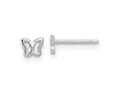 FJC Finejewelers 14 kt White Gold Button Madi K Butterfly Post Earrings 3.7 mm x 4.5 mm