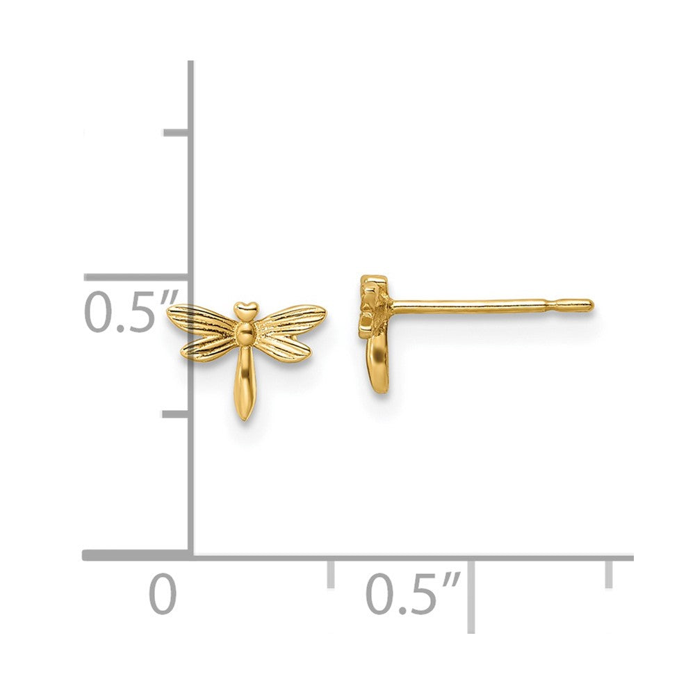 FJC Finejewelers 14 kt Yellow Gold Button Madi K Dragonfly Post Earrings 5 mm x 7 mm