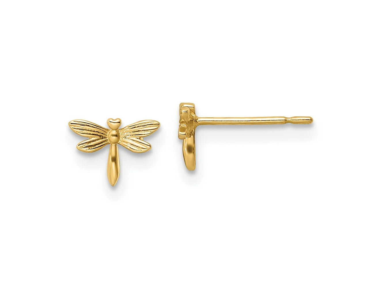 FJC Finejewelers 14 kt Yellow Gold Button Madi K Dragonfly Post Earrings 5 mm x 7 mm