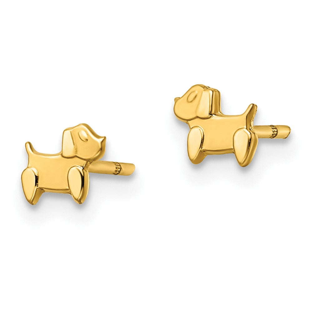 FJC Finejewelers 14 kt Yellow Gold Button Madi K Polished and Satin Dog Post Earrings 4 mm x 5 mm