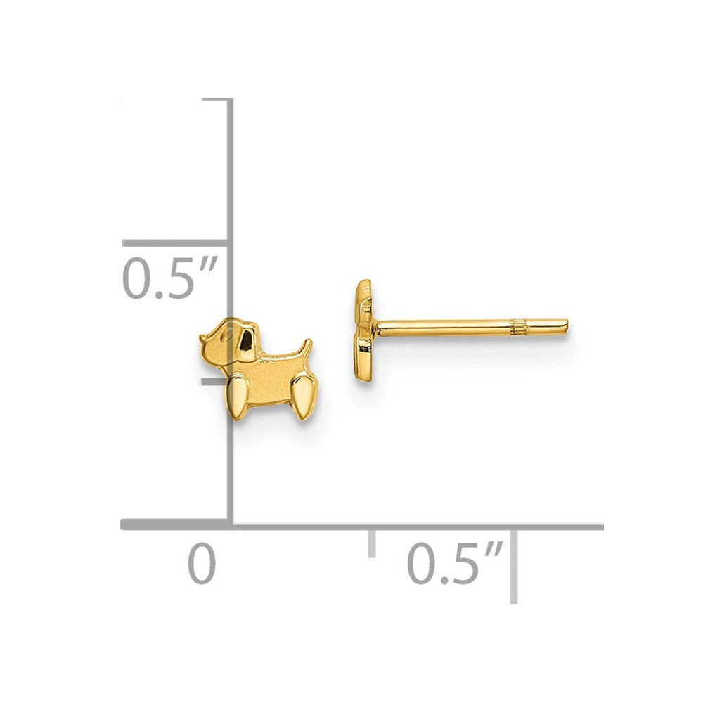 FJC Finejewelers 14 kt Yellow Gold Button Madi K Polished and Satin Dog Post Earrings 4 mm x 5 mm