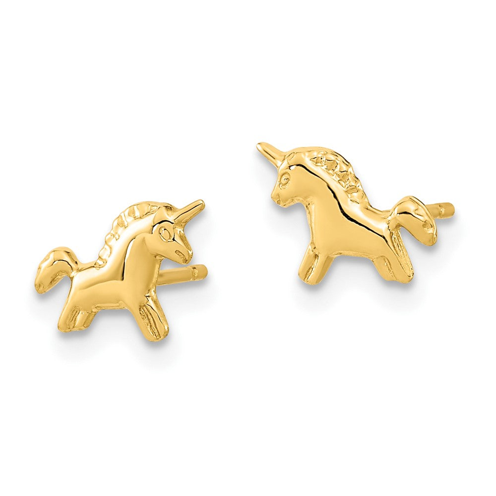 FJC Finejewelers 14 kt Yellow Gold Button Madi K Polished Unicorn Post Earrings 6 mm x 8 mm