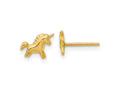 FJC Finejewelers 14 kt Yellow Gold Button Madi K Polished Unicorn Post Earrings 6 mm x 8 mm