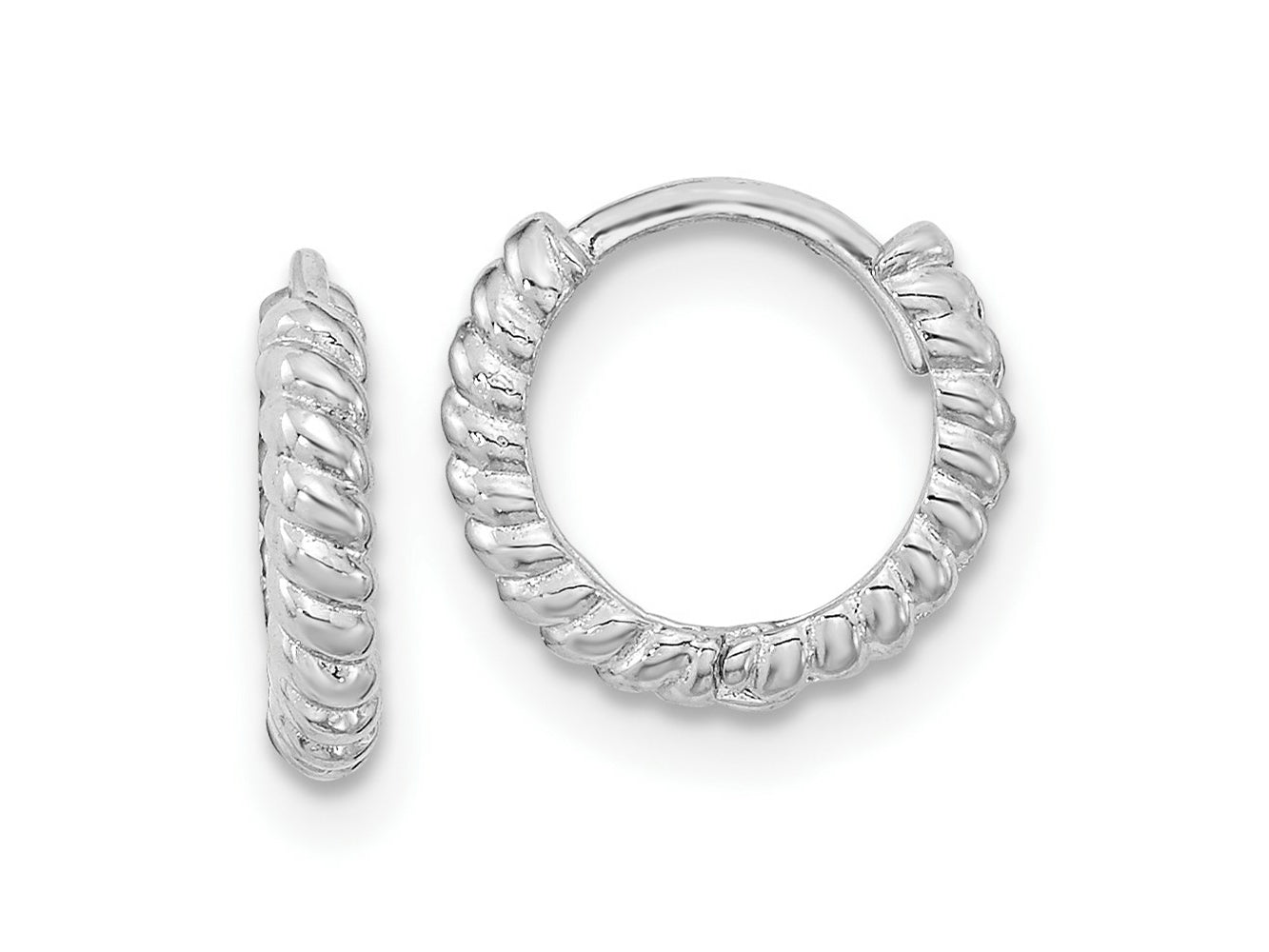 FJC Finejewelers 14 kt White Gold Hoops Madi K Polished Hoop Earrings 9.91 mm x 10.8 mm