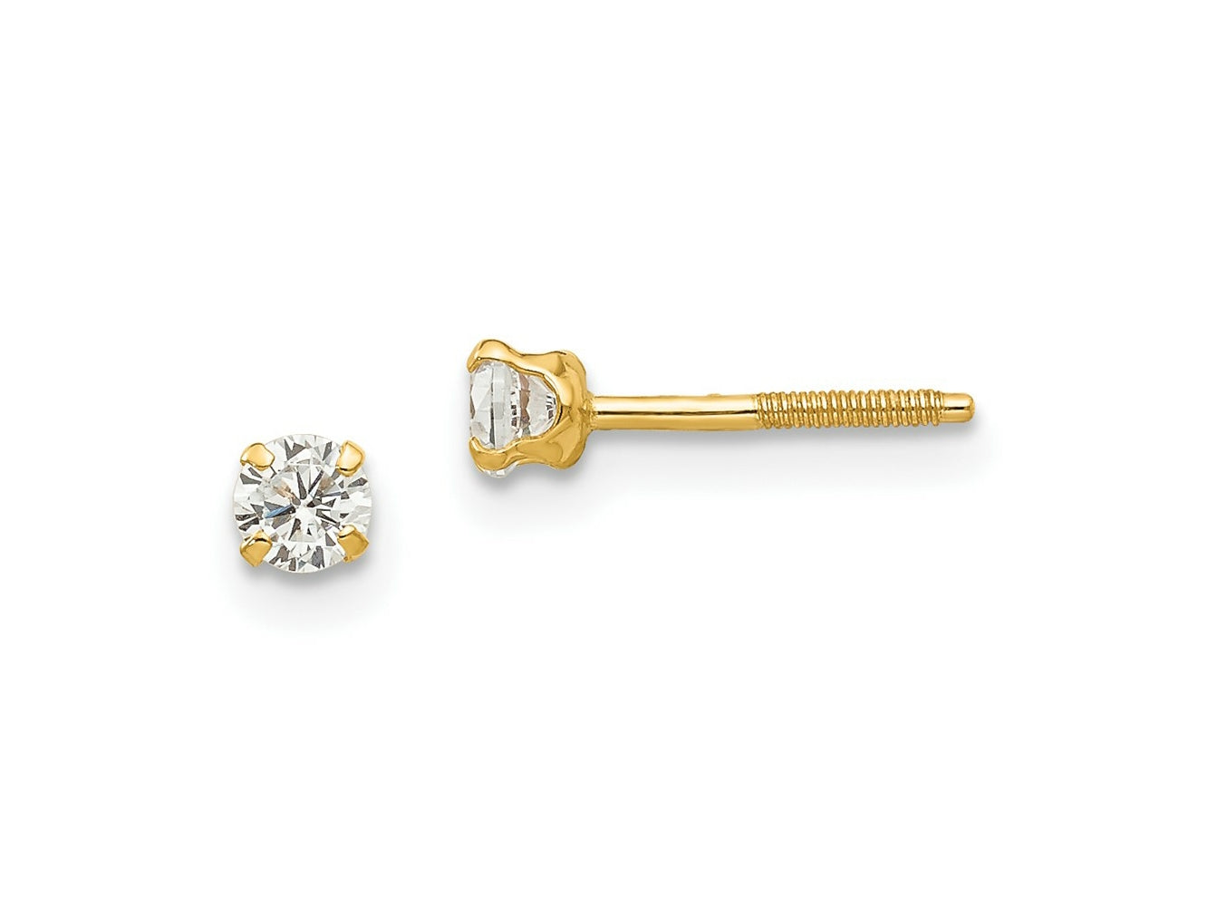 FJC Finejewelers 14 kt Yellow Gold Stud Madi K 3mm white zircon Earrings 6 mm x 6 mm