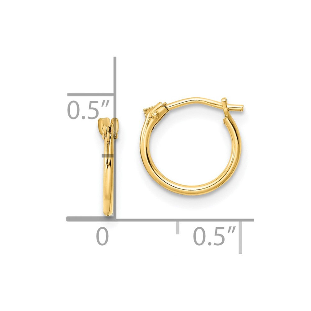 FJC Finejewelers 14 kt Yellow Gold Madi K Polished Hoop Earrings 9 mm x 9 mm