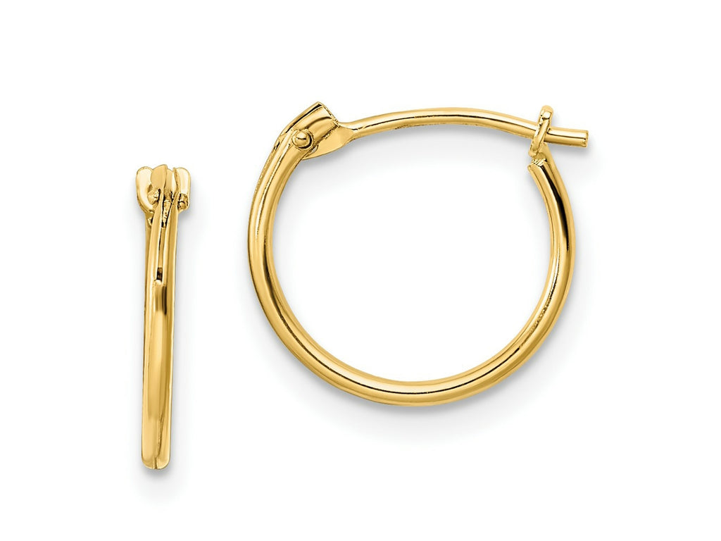 FJC Finejewelers 14 kt Yellow Gold Madi K Polished Hinged Hoop Earrings 11 mm x 12 mm