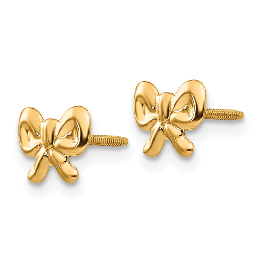 FJC Finejewelers 14 kt Yellow Gold Button Madi K Bows Screwback Earrings 6 mm x 7 mm