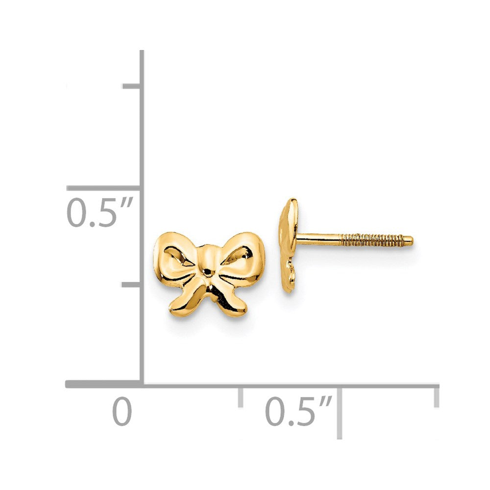 FJC Finejewelers 14 kt Yellow Gold Button Madi K Bows Screwback Earrings 6 mm x 7 mm