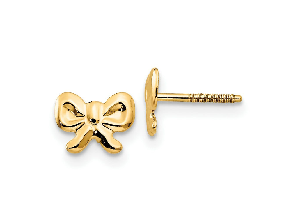 FJC Finejewelers 14 kt Yellow Gold Button Madi K Bows Screwback Earrings 6 mm x 7 mm