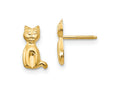 FJC Finejewelers 14 kt Yellow Gold Button Madi K Cat Earrings 9 mm x 6 mm