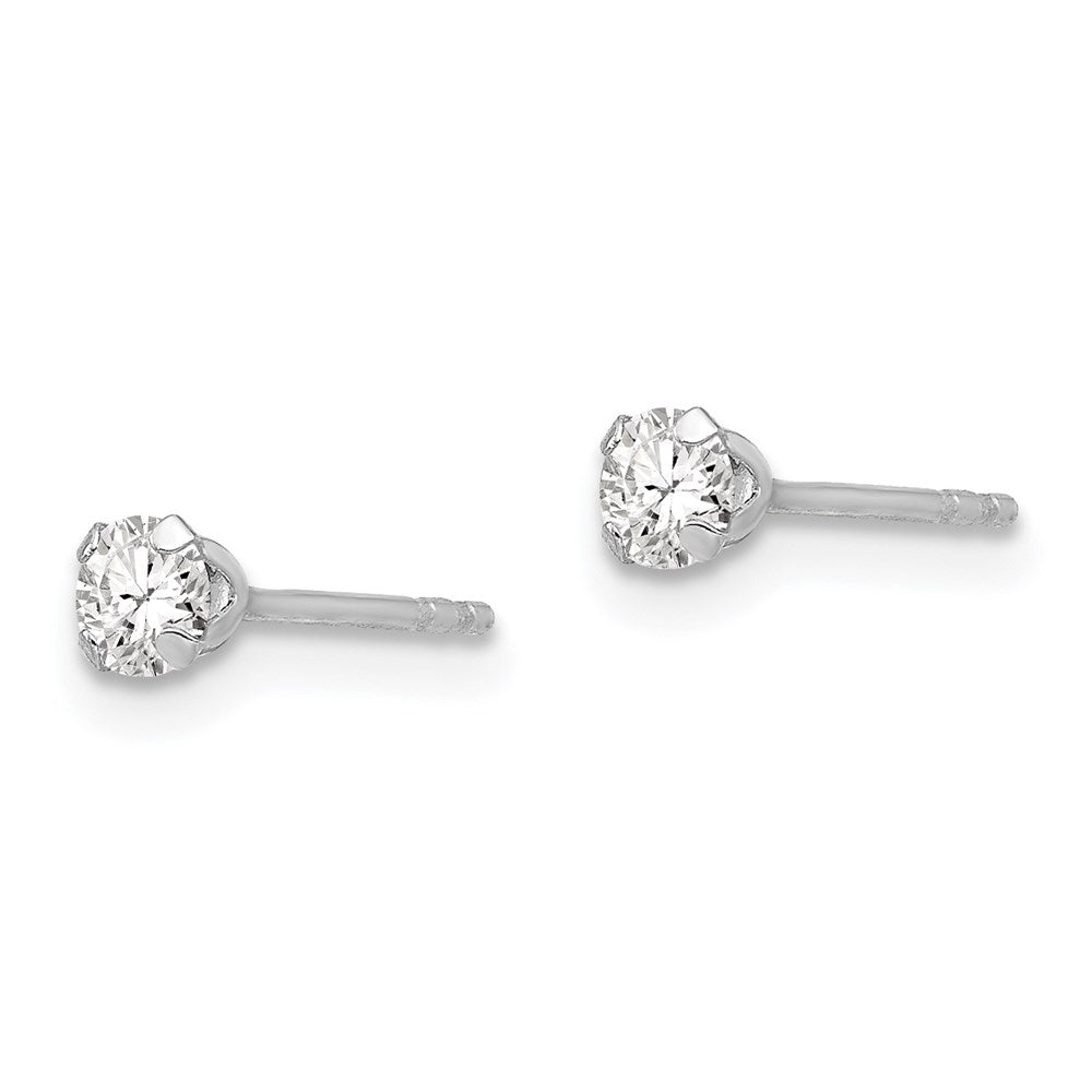 FJC Finejewelers 14 kt White Gold Stud Madi K CZ Earrings 3 mm x 3 mm