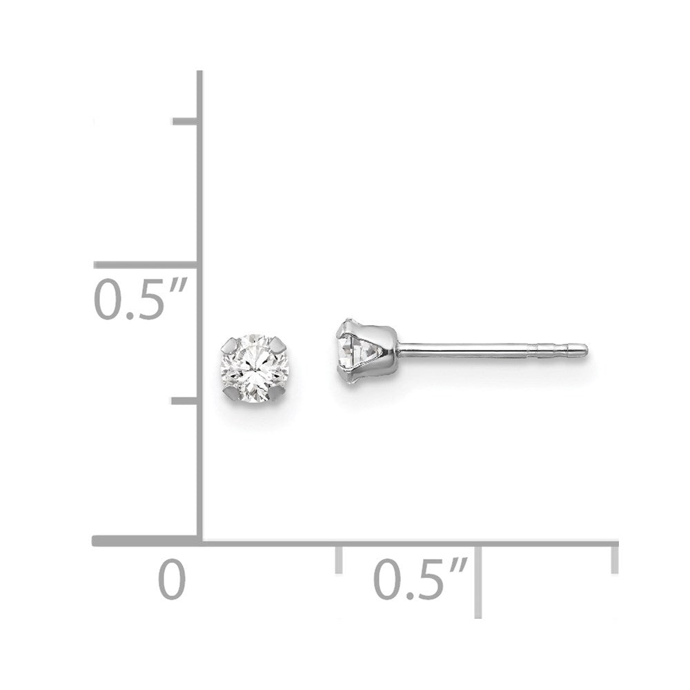 FJC Finejewelers 14 kt White Gold Stud Madi K CZ Earrings 3 mm x 3 mm
