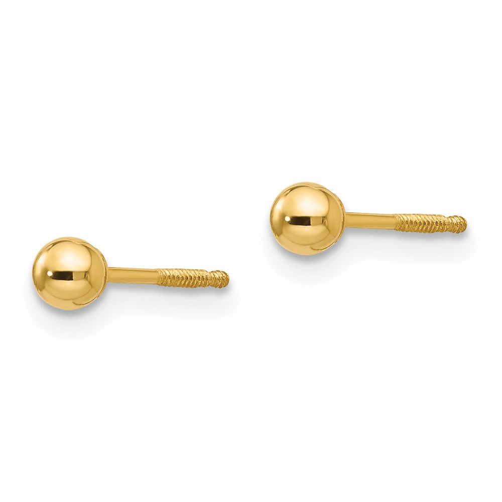 FJC Finejewelers 14 kt Yellow Gold Madi K Ball Push On and Screw Off Screwback Earrings 3 mm x 3 mm