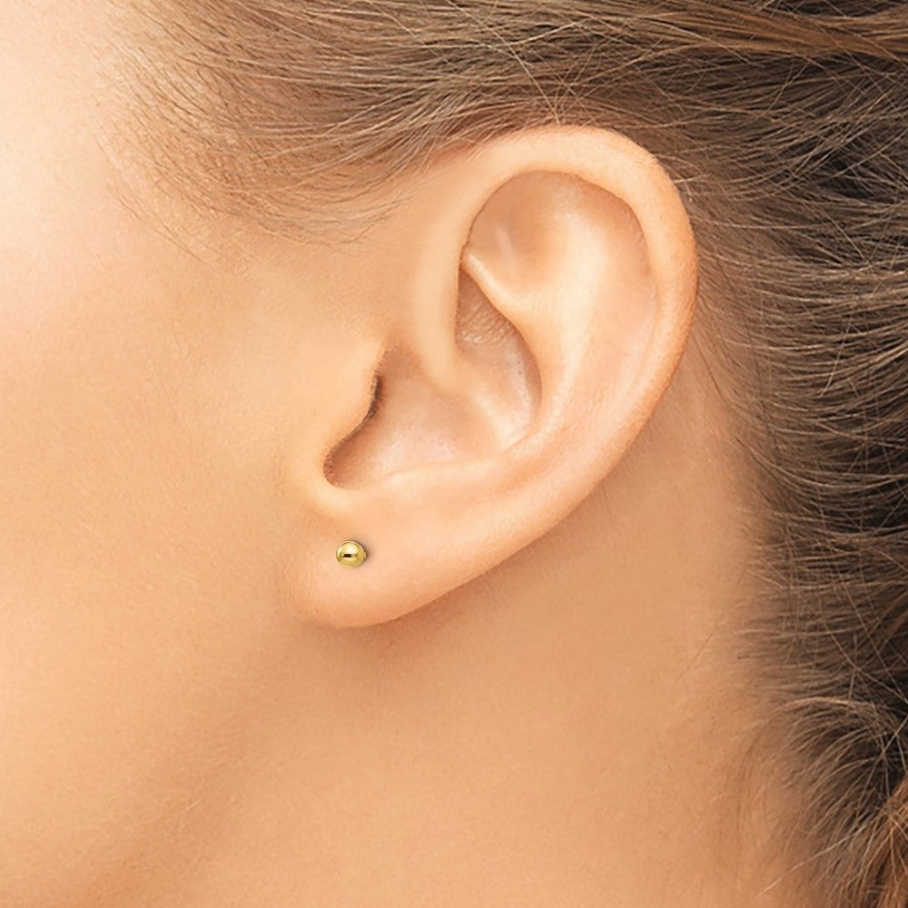 FJC Finejewelers 14 kt Yellow Gold Madi K Ball Push On and Screw Off Screwback Earrings 3 mm x 3 mm